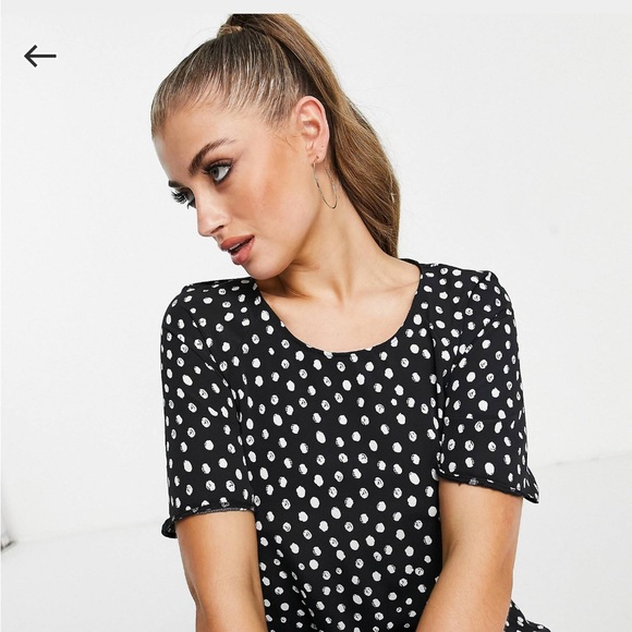 ASOS Closet London A-Line mini dress with polka dots- size 10 - Picture 3 of 6